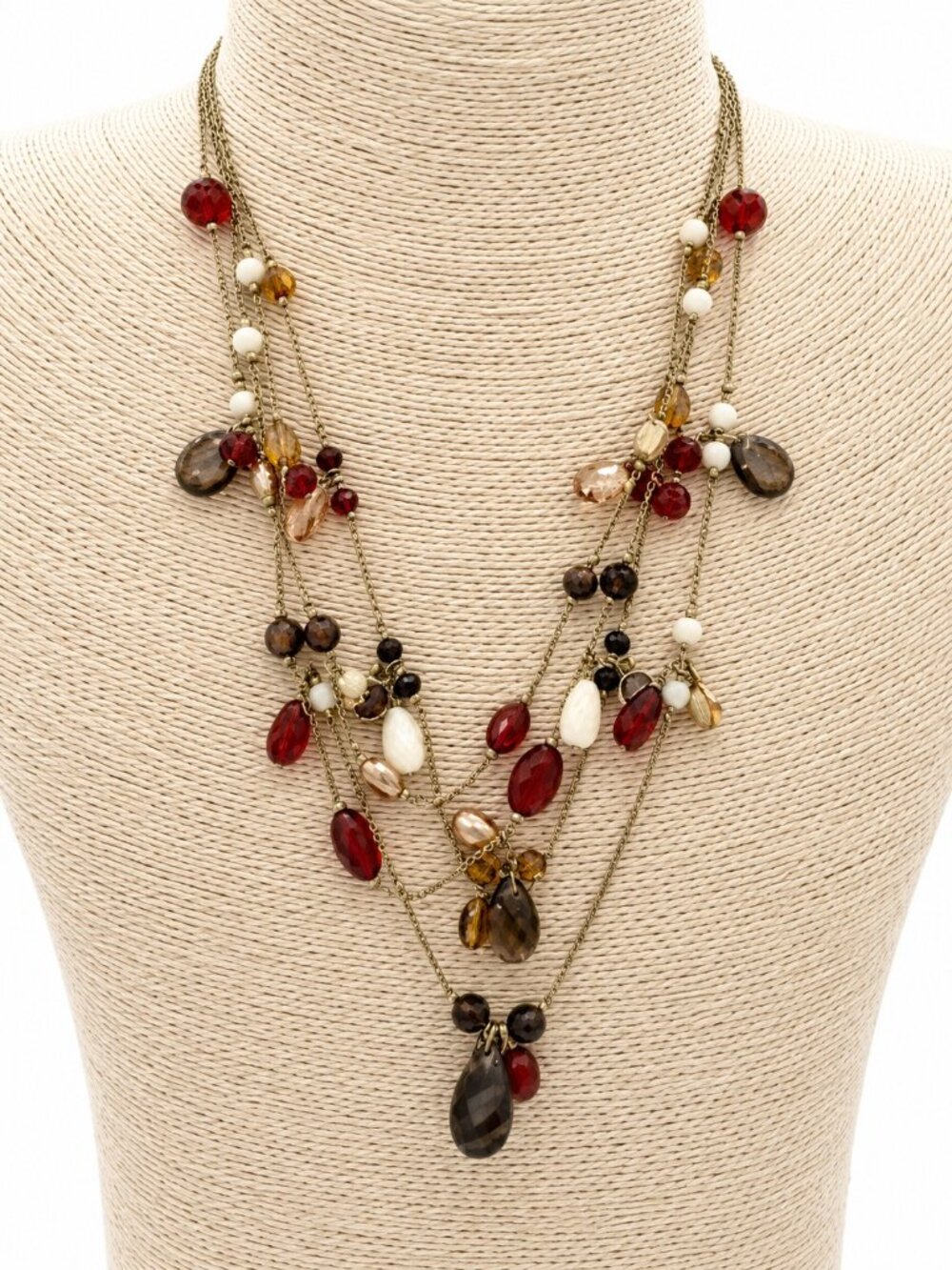 Carolina Herrera CH Multi Strand Beaded Statement Necklace